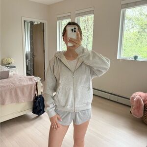 Brandy Melville Gray Zip Up Hoodie